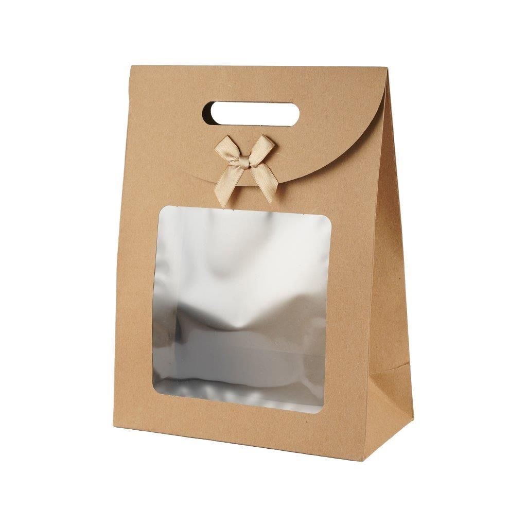 Kraft Gift Window Box with Bow