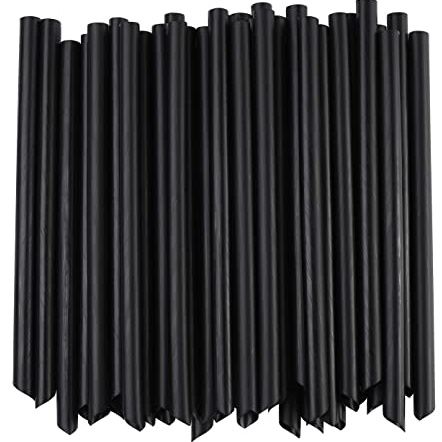 Wide Black Short Straws Tapper Cut