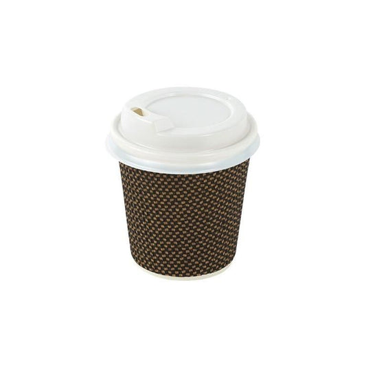 Brown Coffee Cup with Colored Lids