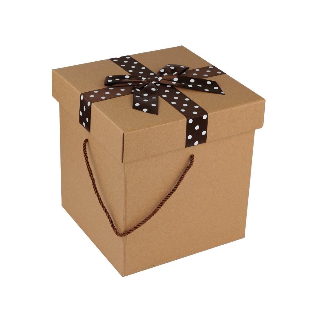 Gift Box with Colored Ribbons & Handle