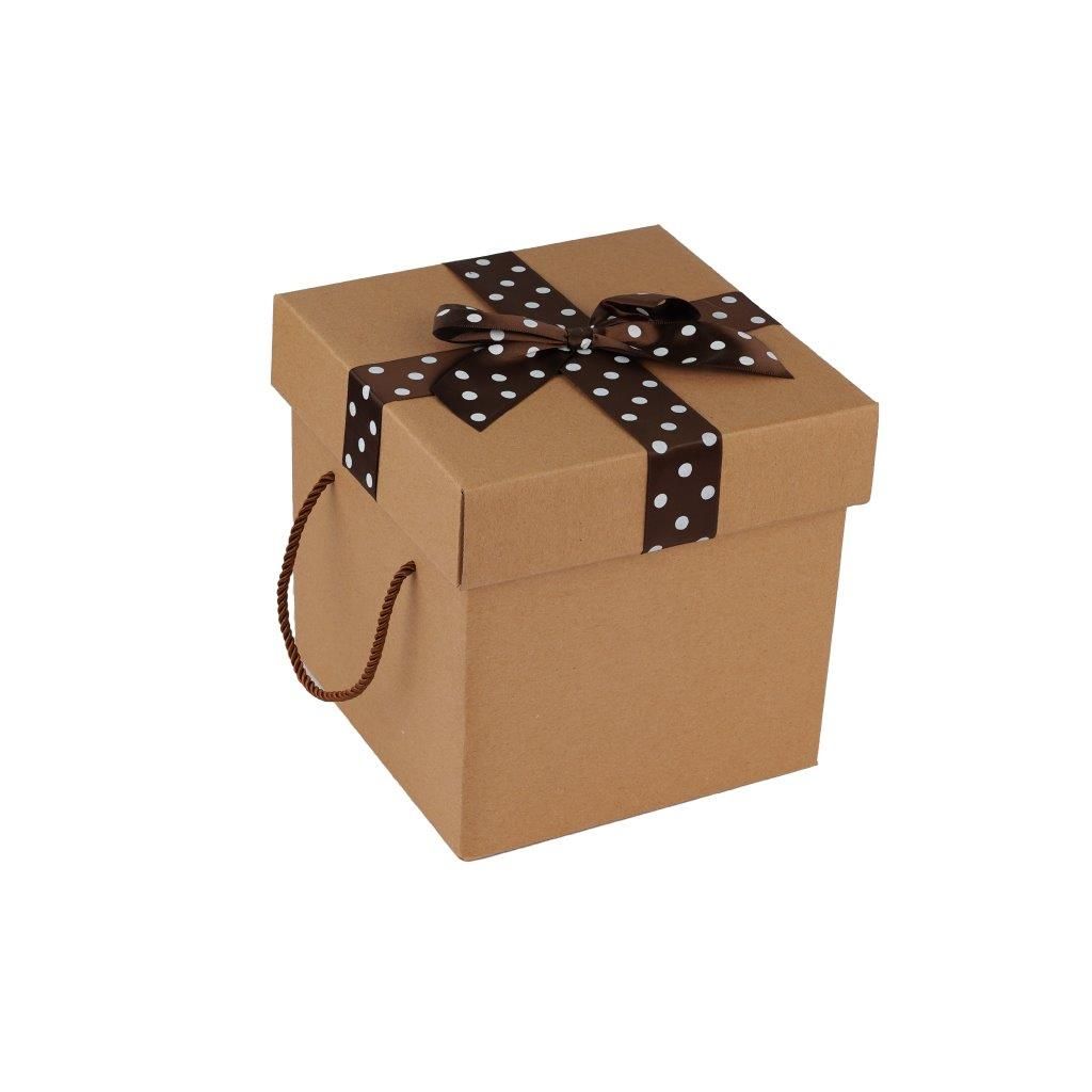 Gift Box with Colored Ribbons & Handle