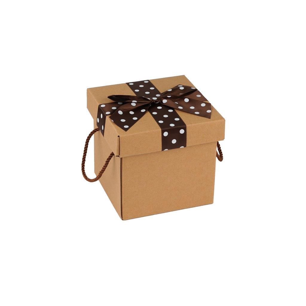 Gift Box with Colored Ribbons & Handle